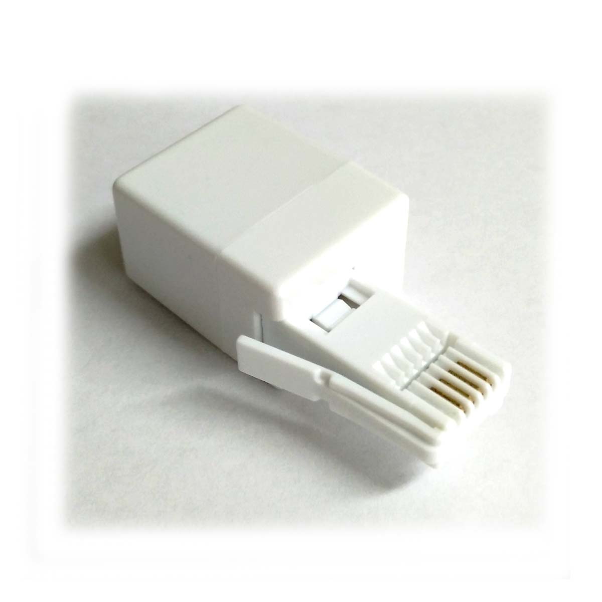 BT Plug to 2 Pin RJ11 Socket Phone Adapter White/Black NEW